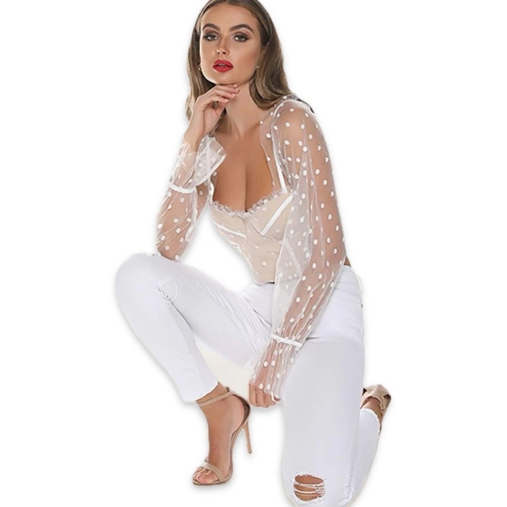 NWT Runaway The Label White Spot Chloe Top size small crop bustier sexy zipper